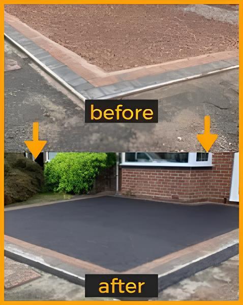 Tarmac driveway before and after