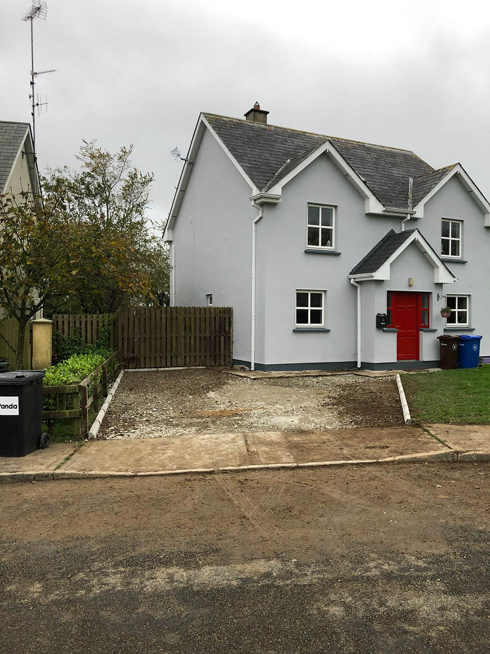 driveway before tar and chip surface