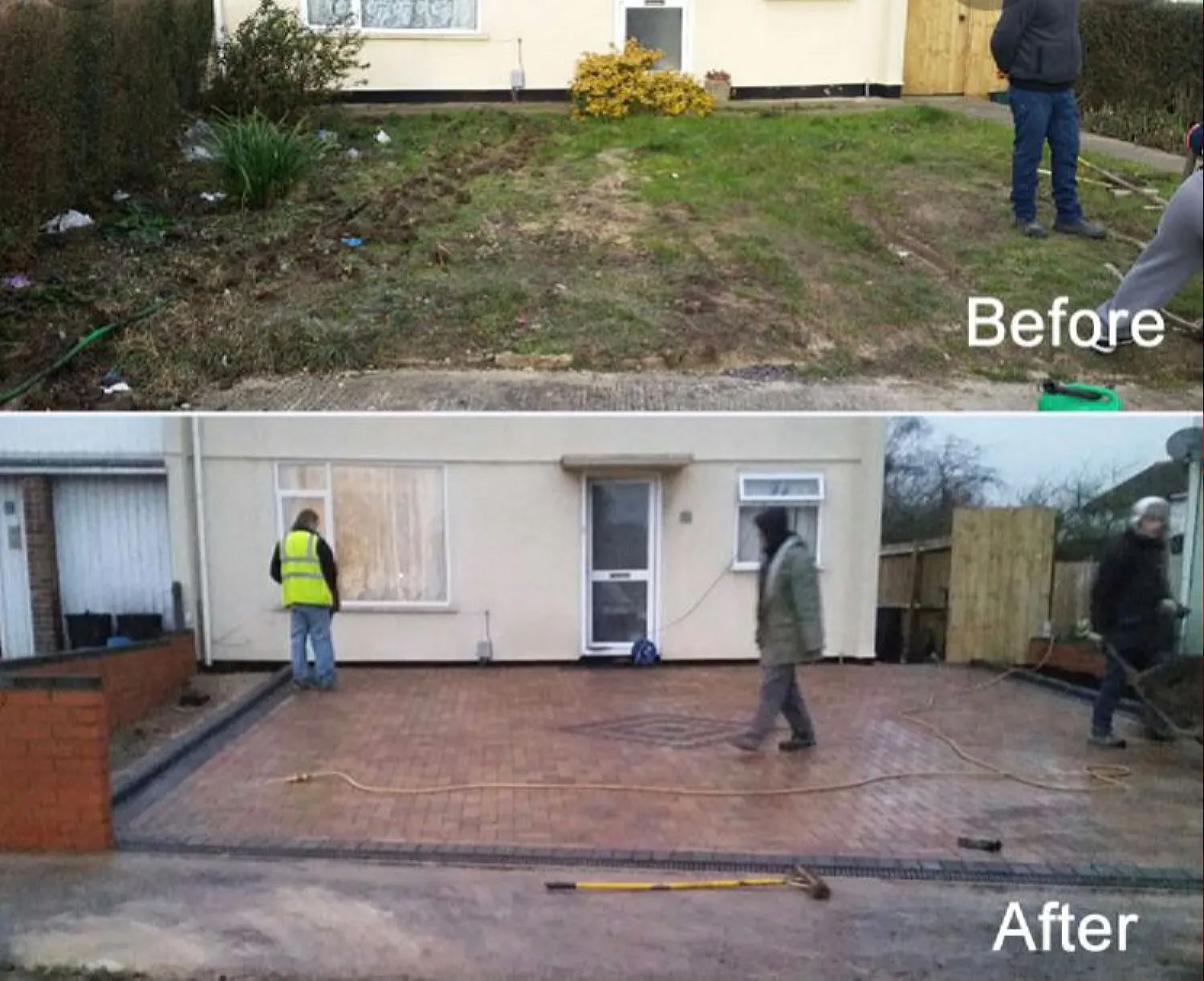 block paved driveway transformation