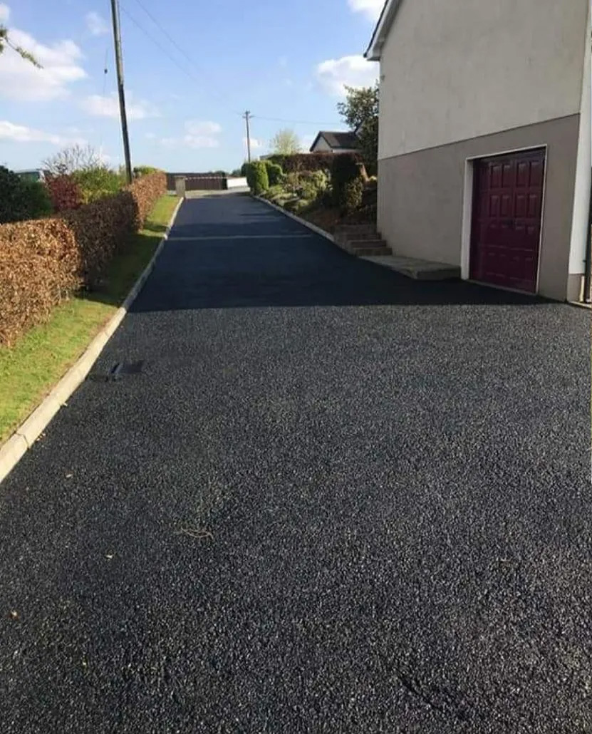 freshly tarmacked driveway
