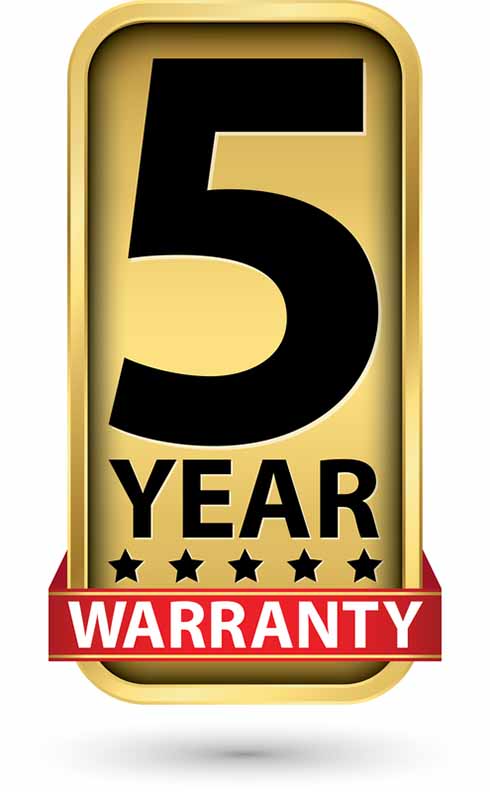 5 year warranty
