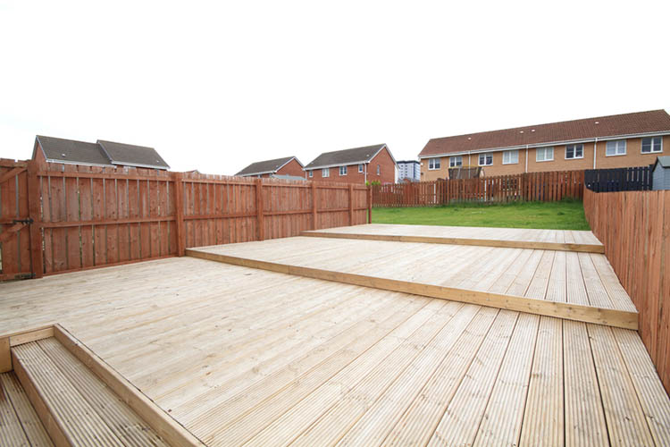 decking in a back garden